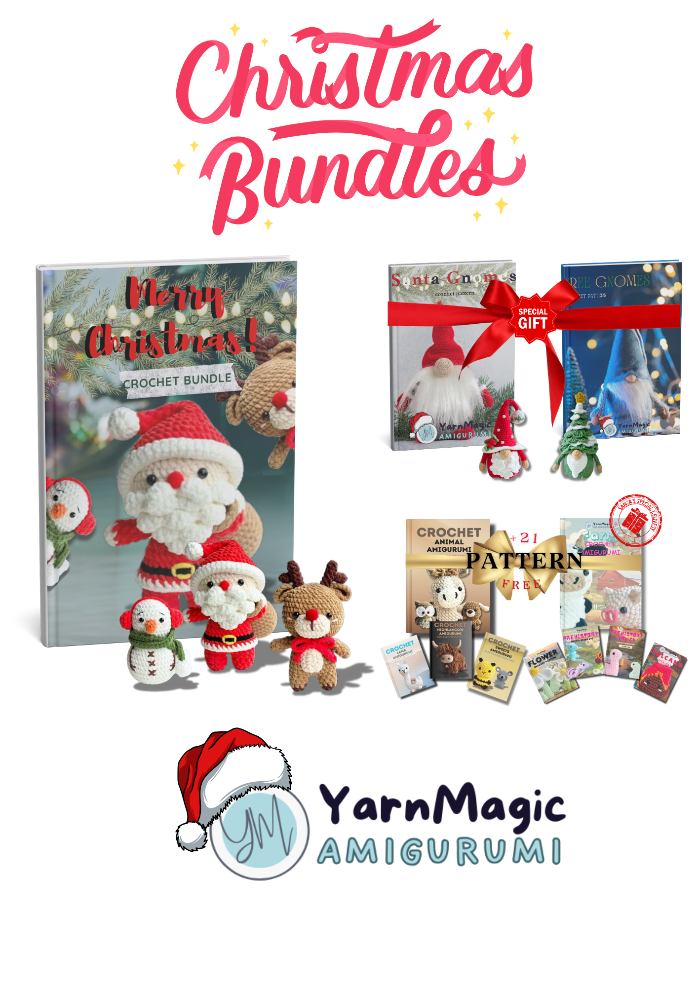 "🎄 Christmas Magic: The Unmissable Amigurumi Bundle with 26 Exclusive Patterns and Special Offers!" 🎁